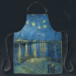 Tablier Van Gogh Starry Night Rhone Peinture<br><div class="desc">Vincent Van Gogh (30 mars 1853 - 29 juillet 1890) était un peintre postimpressionniste hollandais influent.  Ce tableau est La nuit étoilée sur le Rhône.</div>