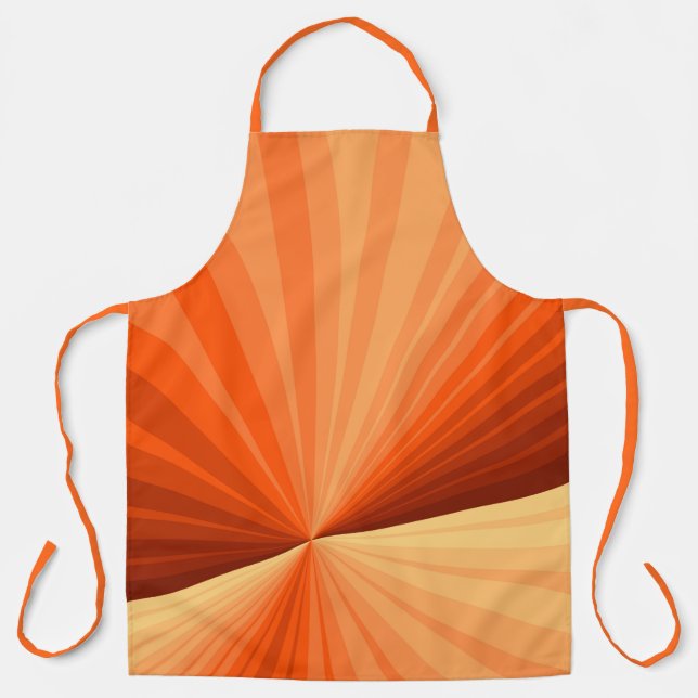 Tablier Vanille rouge orange Abstraite moderne Fractale gr (Recto)