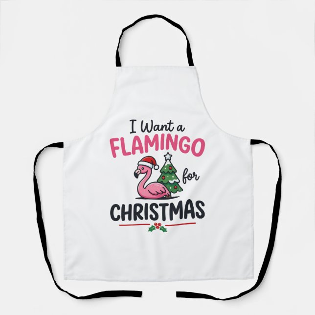Tablier Vecteur de citation de Noël flamant rose (Recto)