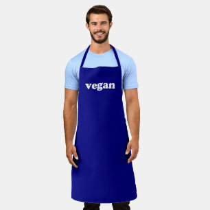 Tablier Vegan cobalt bleu blanc typographie moderne simple