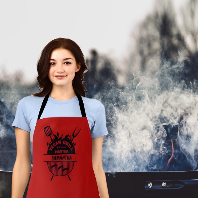 Tablier Vegan Grill Master (avec votre nom) (Créateur téléchargé)
