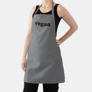 Tablier Vegan gris foncé noir typographie moderne minima