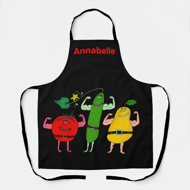 Tablier Végétarien Veggies Rock Personnaliser (Recto)