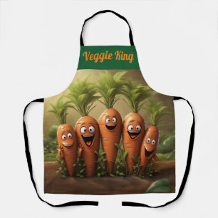 Tablier "Veggie King" Dessin amusant Carottes Chef Apron