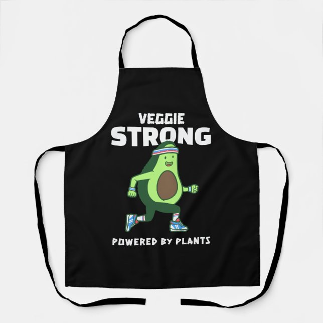 Tablier Veggie Strong, Alimenté par les plantes (Recto)