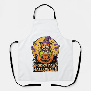 Tablier Veillée de la citrouille du Bulldog d'Halloween