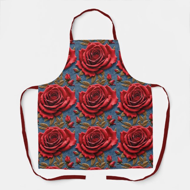 Tablier Velvety Red Roses  (Recto)