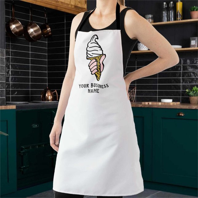 Tablier Vendeur de crème glacée Apron avec image crème gla (Créateur téléchargé)