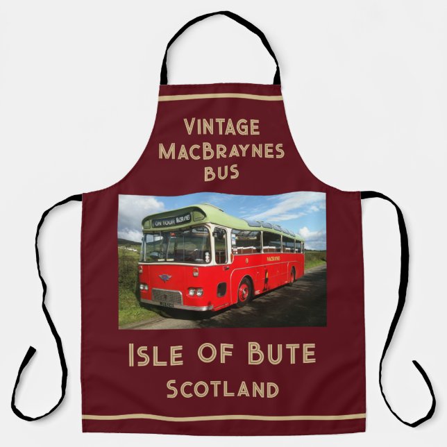 Tablier Ventilateur Véhicules vintages. Vieux bus sur l'îl (Recto)