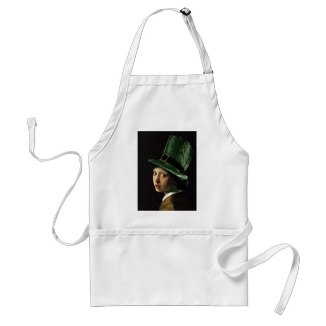 Tablier Vermeer Pearl Earring Clover St Patrick's Day (Devant)