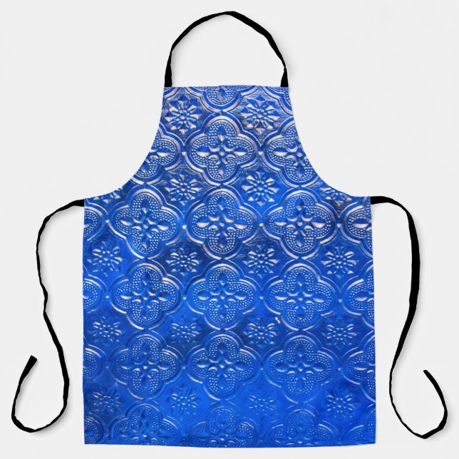 Tablier Verre bleu avec motif, verre, abstrait,  (Recto)
