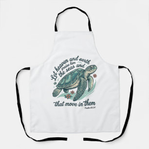 Tablier Verset de la Bible Tortue de Mer Dessin de Gravure