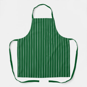Tablier Vert avec Motif à rayures blanches