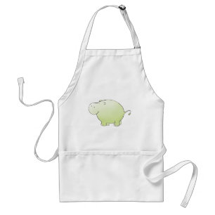 Tablier vert de cuisine de cuisine d'hippopotame