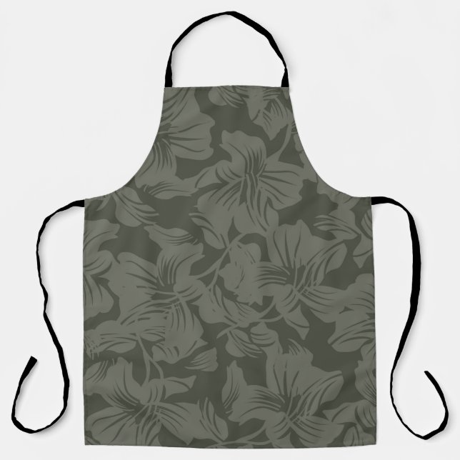 Tablier Vert Floral sans couture motif fond abstrait,  (Recto)