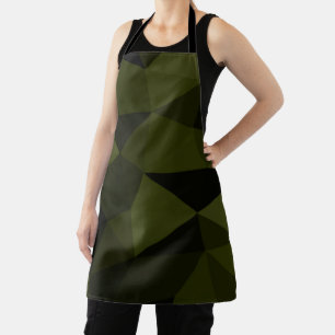 Tablier Vert foncé de l'armée noir motif de maille géométr