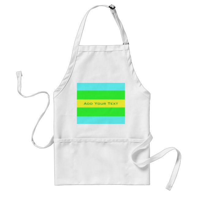 Tablier Vert jaune et Bleu Large bandes par STaylor (Devant)