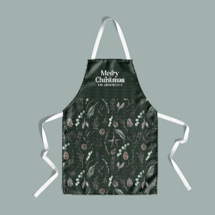 Tablier Vert moderne élégante aquarelle botanique botaniqu