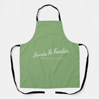 Tablier vert sauge clair avec logo Santa Fe Foodie