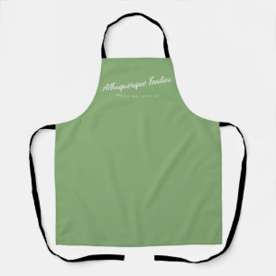 Tablier vert sauge clair avec logo Santa Fe Foodie