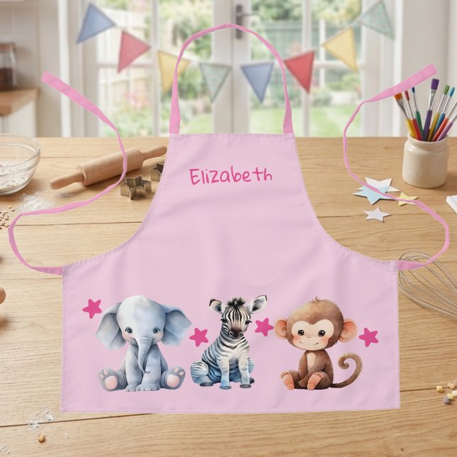 Tablier Vêtements enfant ajouter nom animaux mignons étoil (Créateur téléchargé)