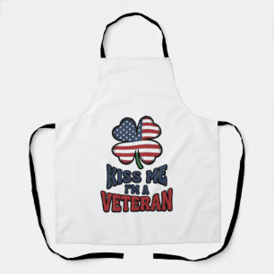 Tablier Vétéran Kiss Me Trèfle Patriotique Vintage Chemise