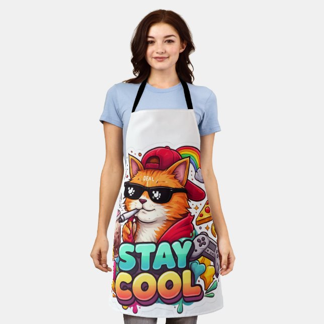 Tablier Vibes Cool – Mode Streetwear Chat Relax (Porté)