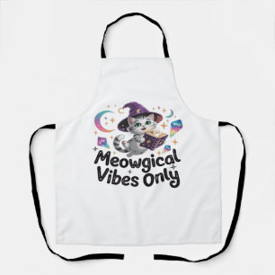 Tablier Vibes Méowgiques Uniquement, Chat Kawaii Witch Flo