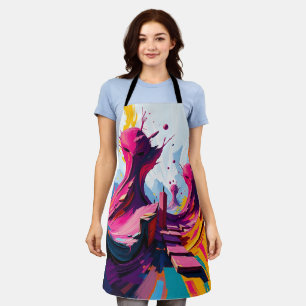 Tablier Vibrant Abstract Fantasy Landscape