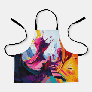 Tablier Vibrant Abstract Fantasy Landscape