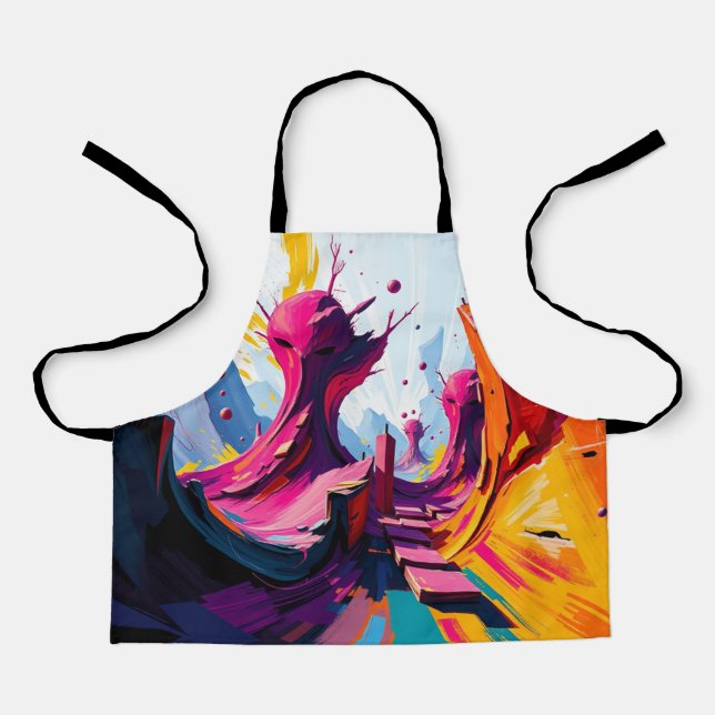 Tablier Vibrant Abstract Fantasy Landscape (Recto)