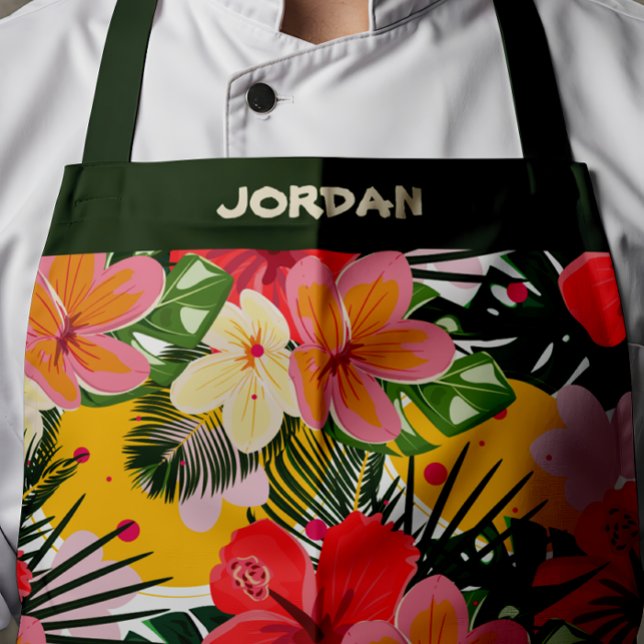 Tablier Vibrant Personnalisable Tropical Floral (Créateur téléchargé)