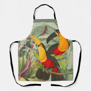 Tablier Vibrant Tropical Toucan Birds Art Exotic Jungle