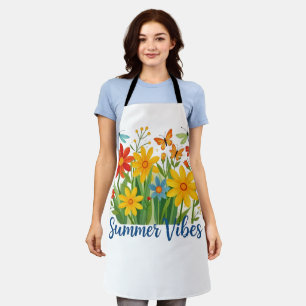 Tablier Vibrations d'été Floral avec Papillons-64534