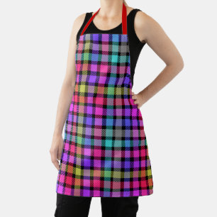 Tablier Vichy Madras à carreaux arc-en-ciel lumineux