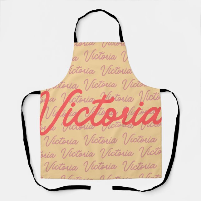 Tablier Victoria Nom Motif répété (Recto)