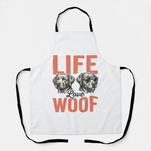 Tablier Vie Amour Woof Chien Graphisme Rétro_1
