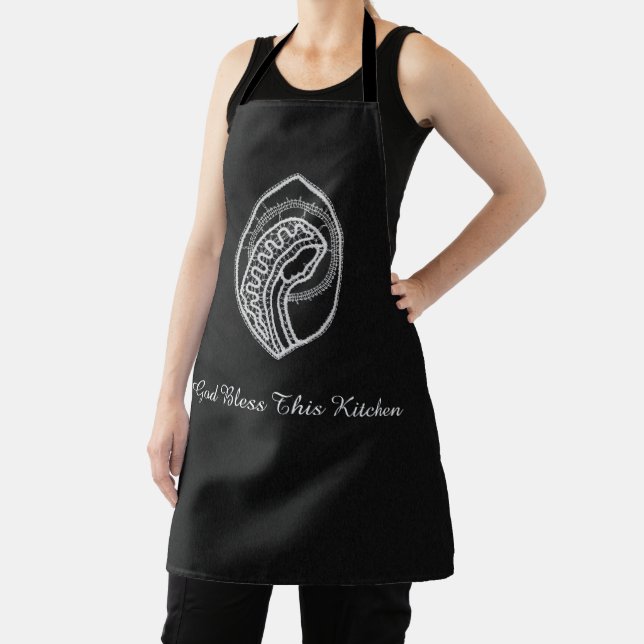 Tablier Vierge Marie Bienheureuse Catholique Dentelle Blan (Insitu)