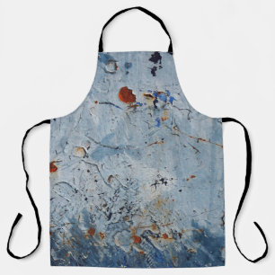 Tablier Vieux corrode de tôle bleu fer