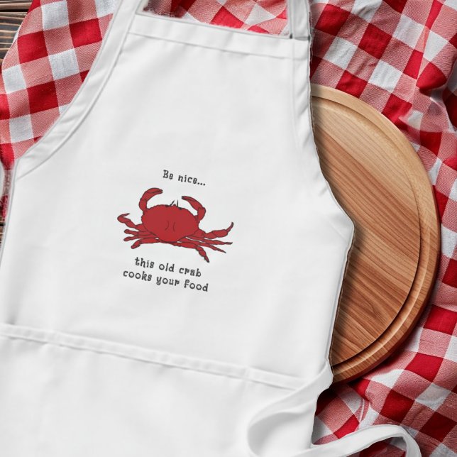 Tablier Vieux Crabe Drôle Dire Cuisinier Chef (Créateur téléchargé)