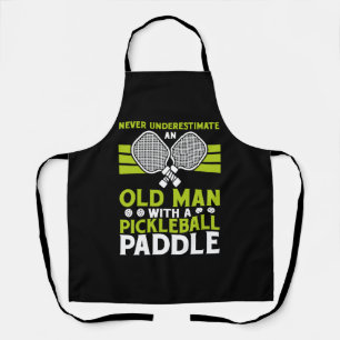 Tablier Vieux homme Pickleball Paddle cadeau