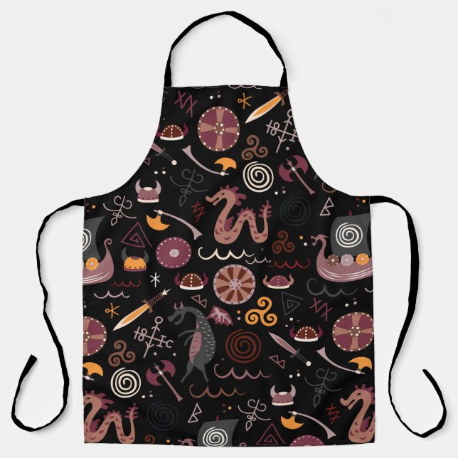Tablier Viking motif design graphique transparent (Recto)