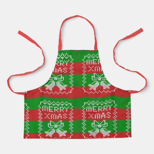 Tablier Vilain pull motif sonnettes Joyeux fils Xmas