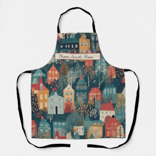 Tablier Village Cozy Hygge Art folklorique nordique, perso