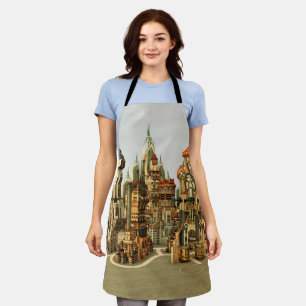 Tablier Ville de fantasy futuriste Art de la skyline de sc