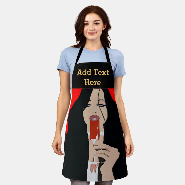 Tablier Vin Abstrait Design ajouter du texte, Apron (Porté)