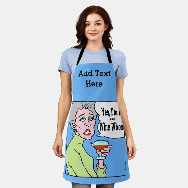 Tablier Vin Abstrait Design ajouter du texte, Apron (Porté)