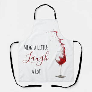 Tablier Vin amusant Un peu de rire beaucoup