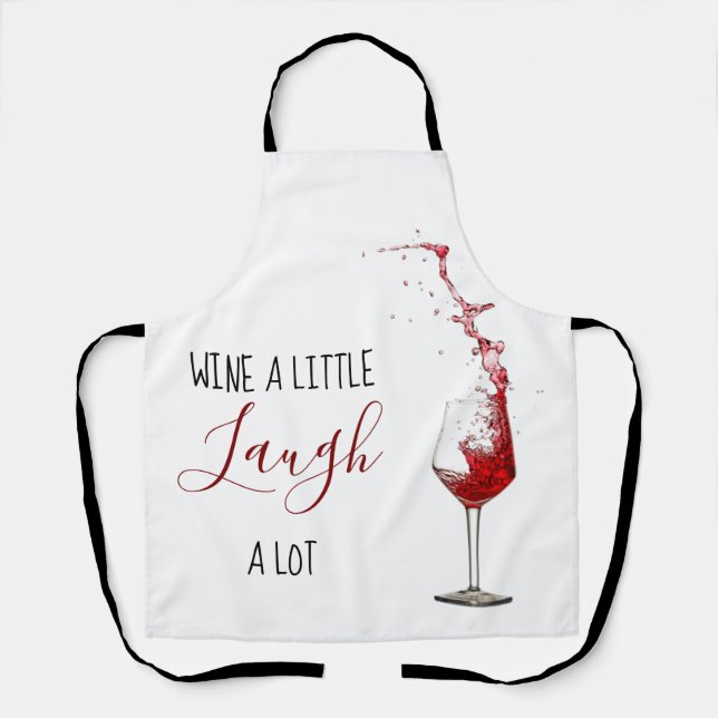 Tablier Vin amusant Un peu de rire beaucoup (Recto)