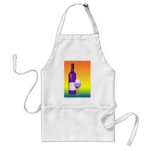 Tablier vin comique demi-ton verre et bouteille